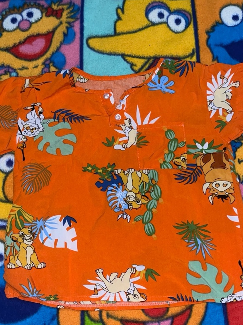 Orange Simba Print Short Sleeve Top